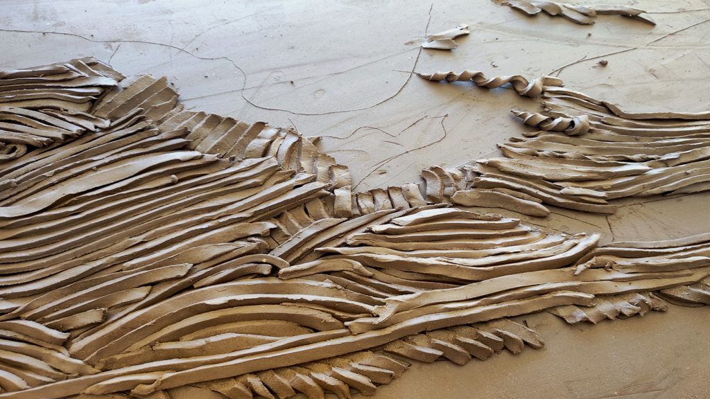 Wall sculpture in progress, by Alexandra Ridel