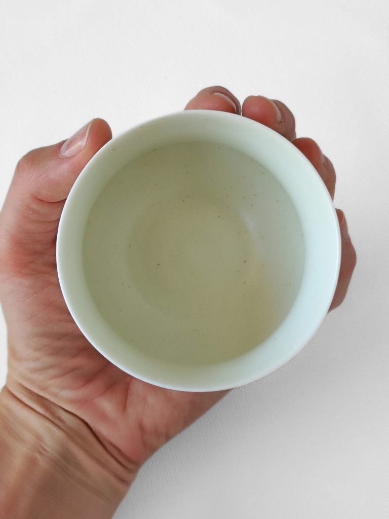 Porcelain cup with white satin glaze, by Alexandra Ridel
